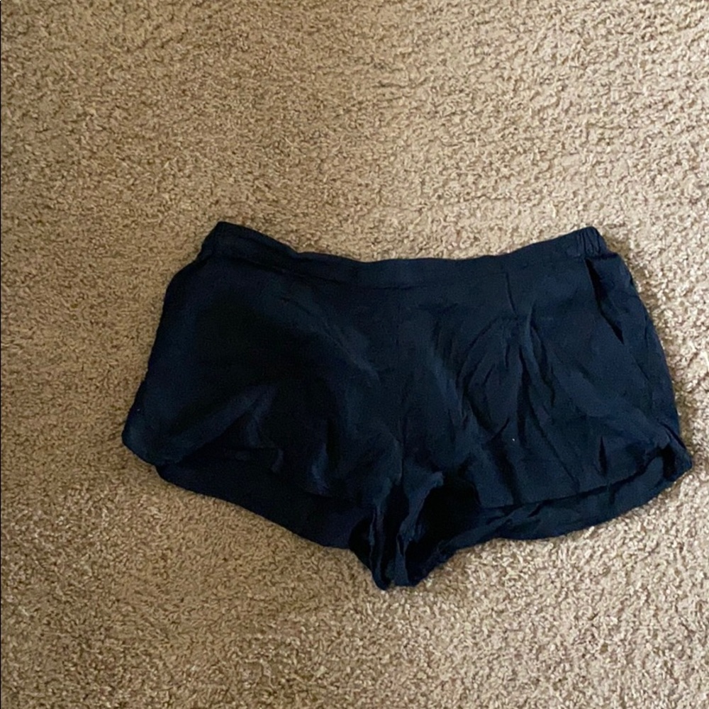 BDG black linen shorts